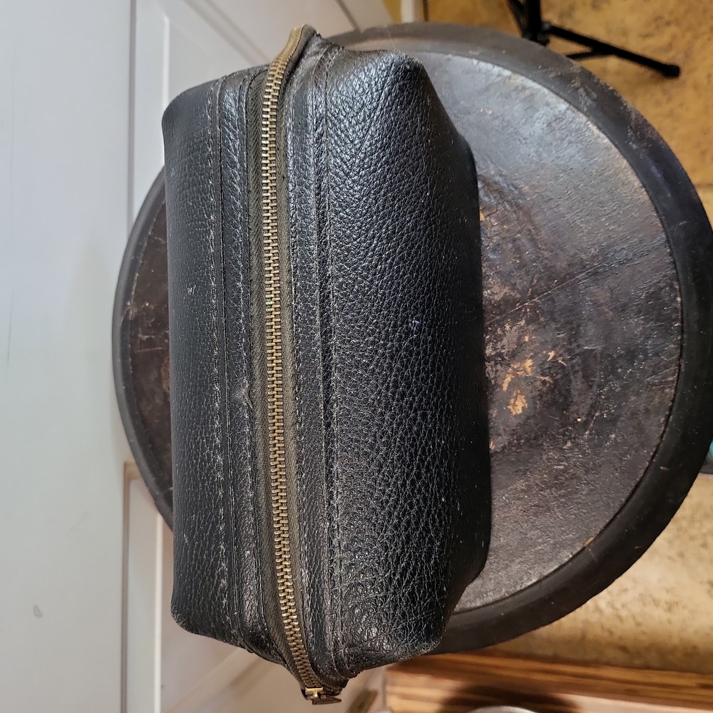 Tex Tan Split Cowhide Travel Toiletry Shaving Kit Zippered Vintage - Picture 7 of 10